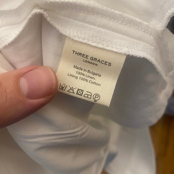 Three Graces Women's Linen Shorts White size 6 UMA European Linen White $377 NWT - Picture 8 of 14